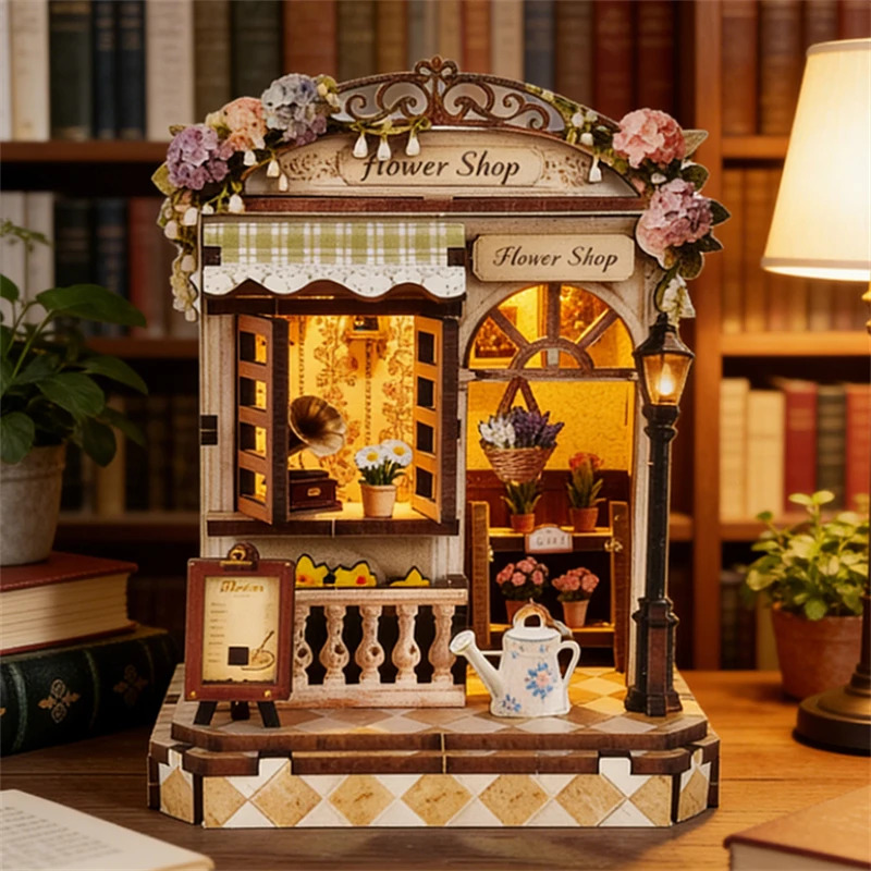Japanese Lighting Decor - 2026 DIY木製ミニカサ和風居酒屋ミニチュアライト付き、友達の誕生日プレゼント、家の装飾工芸品