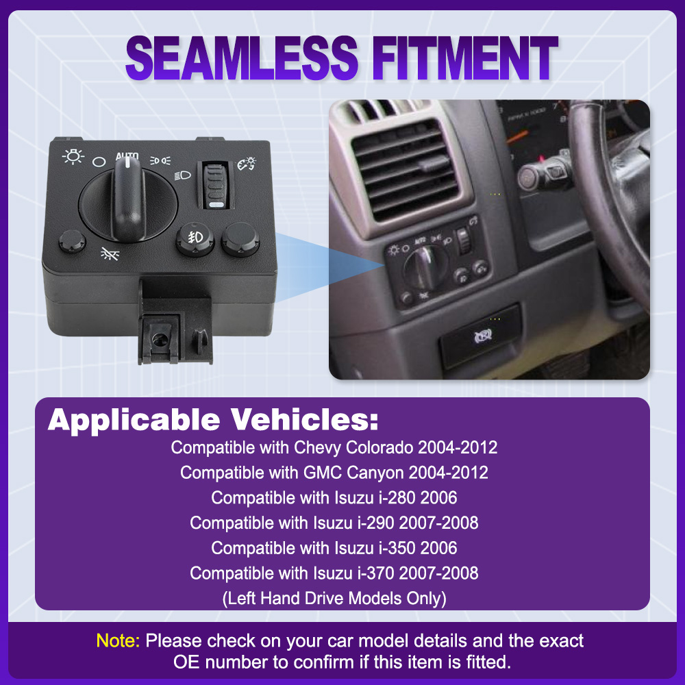 Touch Dimmer Lamp - 車のヘッドライトフォグランプ調光コントロールライトスイッチシボレーコロラドキャニオン 2004-2012 いすゞ i-280 i-290 自動機能
