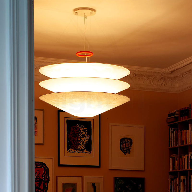 Japanese Lighting Decor - フローテーションペンダントランプ北欧紙ライトシェードサスペンションランプリビングルームバー家の装飾寝室ロフトダイニング吊り下げライト