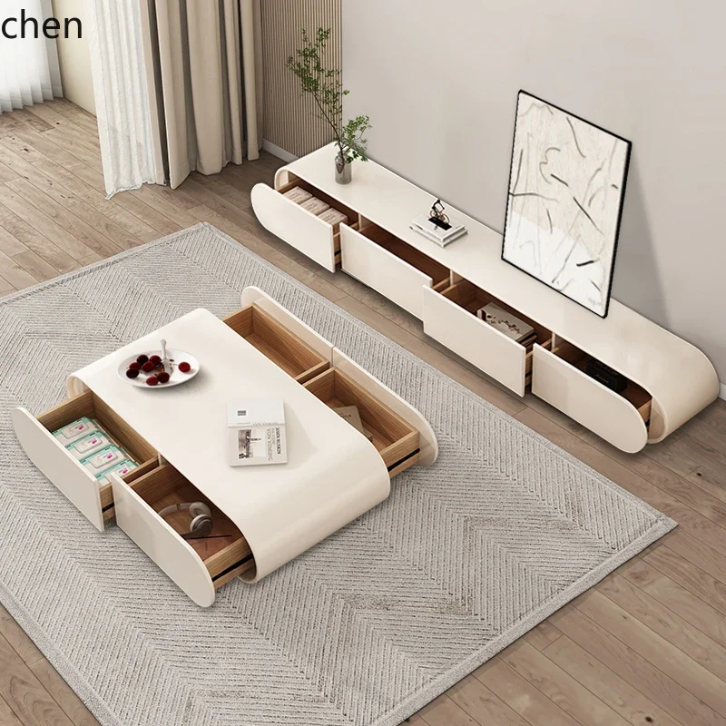Home Lighting & Decor St Catharines On - b11-7.2 ライトラグジュアリーモダンロックスラブコーヒーテーブルホームクリエイティブスモールアパートメントセレブリティラウンドクリームスタイルコンビネーション