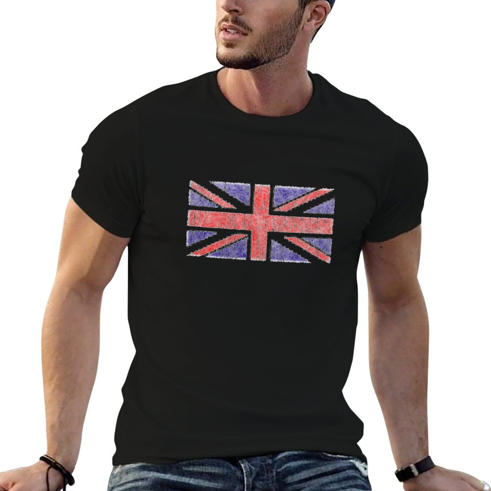 Union Lighting & Decor Affiliate Program Collabs - ヴィンテージ英国ユニオンジャック旗Tシャツライトアスレチック半袖Tシャツ
