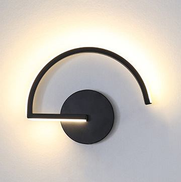 Decor Lighting Lamps - モダンな北欧LEDウォールランプ、ミニマリストブラック幾何学模様の壁掛け照明、寝室ベッドサイド、リビングルームの装飾、クリエイティブなホームライト