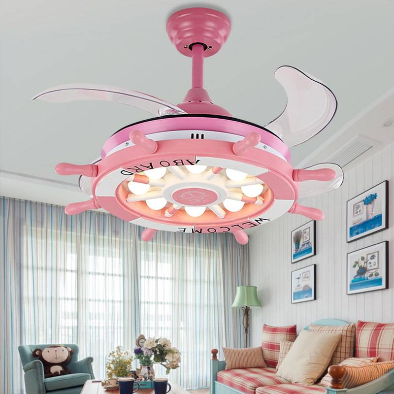 Decor Lighting Ceiling Fans - 寝室装飾用LEDシーリングファンライト、リモコン付き、女の子向けホーム照明、天井扇風機
