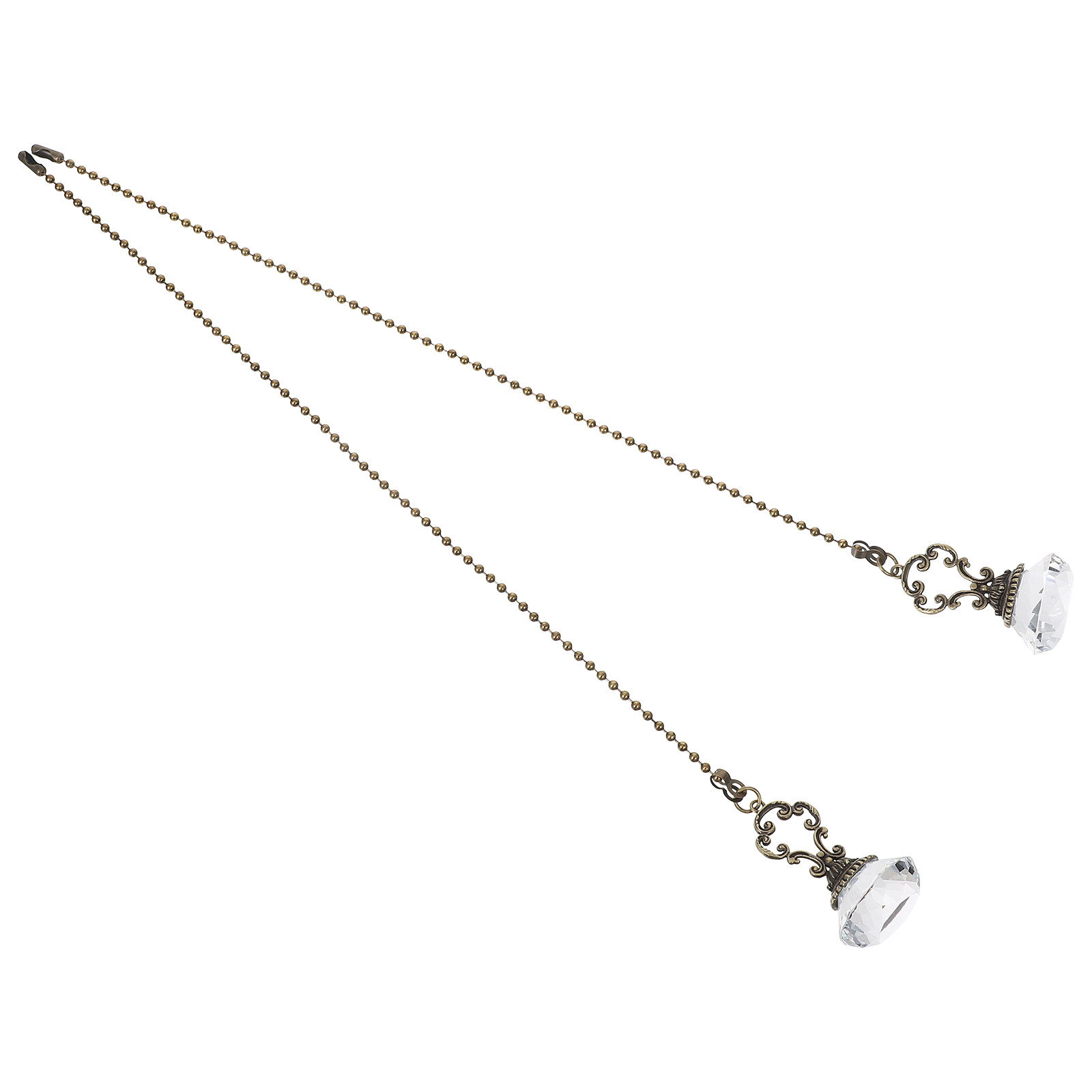 Decor Lighting Ceiling Fans - 2 個のクリスタル天井ファンプルチェーン調節可能なヴィンテージペンダントライトチェーンエクステンダー寝室リビングルームランプ装飾用