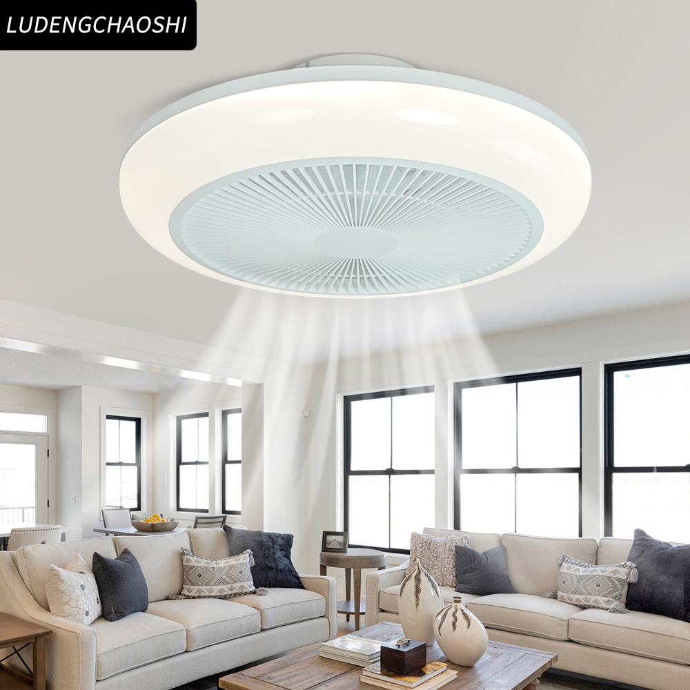 Decor Lighting Ceiling Fans - 天井吊り下げライト、ライト付きシーリングファン、寝室装飾換気ライト、エアインビジブルブレード拡張式静音