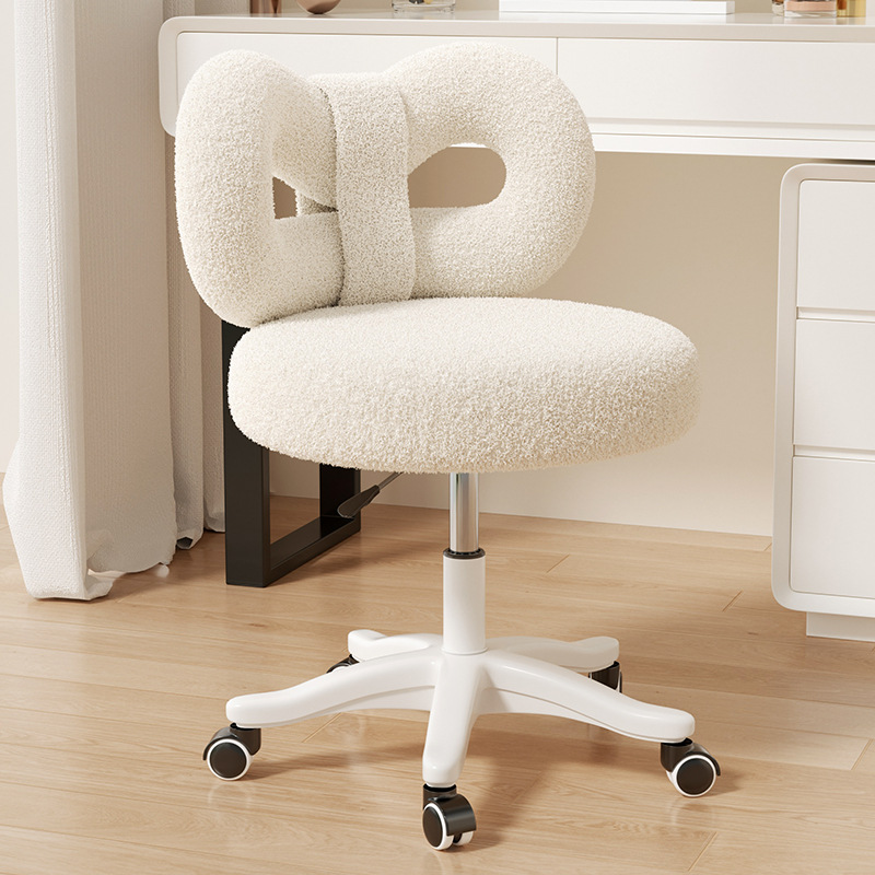 Furniture Lighting & Decor Magazine - 新しいボウスタイルの女性用ドレッシングチェア、女性用寝室ドレッシングチェア、ライトラグジュアリーネイルチェア、クリームスタイルローラーレジャーチェア