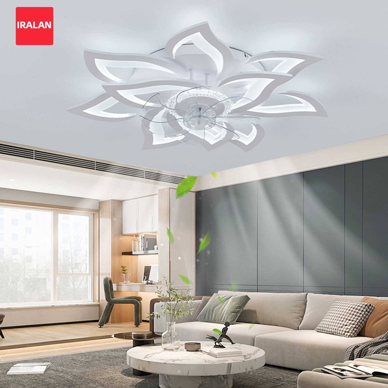 Decor Lighting Ceiling Fans - 花柄シーリングファン 照明付き ホームデコレーション 北欧風 高級 6段階風量調節