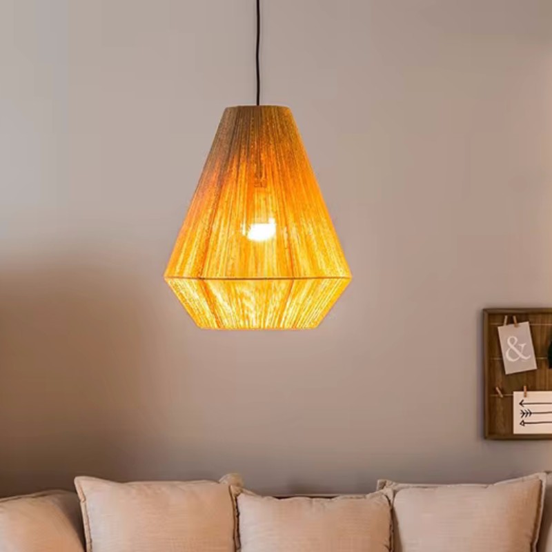 日本の創造的な麻縄籐織りペンダントランプ、ホームステイ廊下、 - Japanese Lighting Decor のレビューと価格