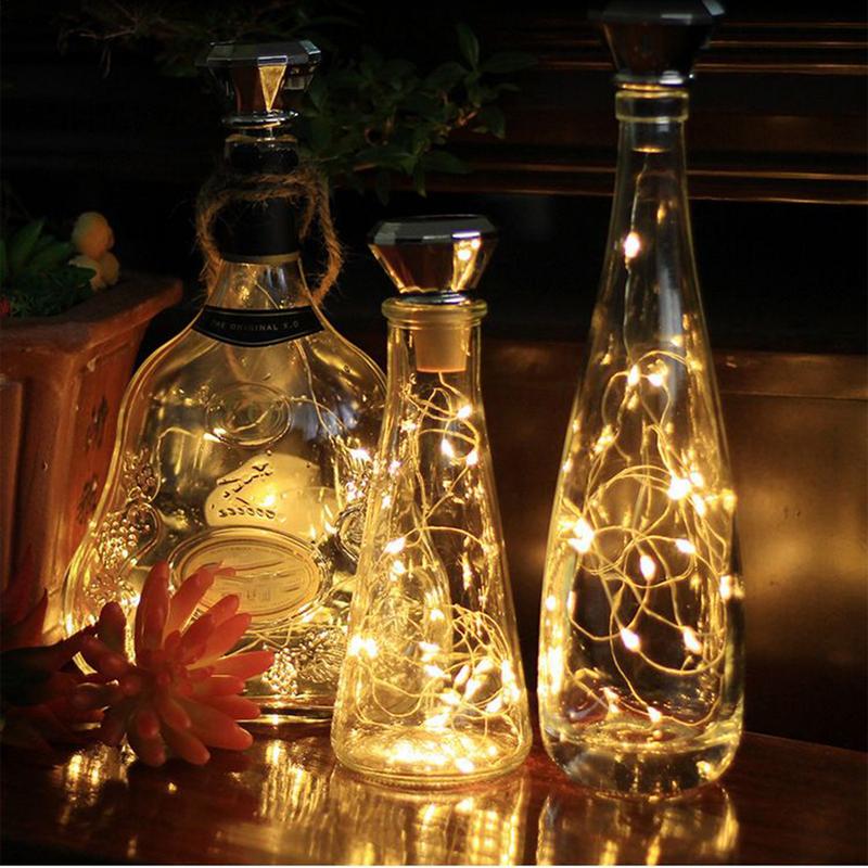 ボトル用ライト 6X コルクライト防水太陽光発電ランプワイン - Decor Lighting Cork のレビューと価格