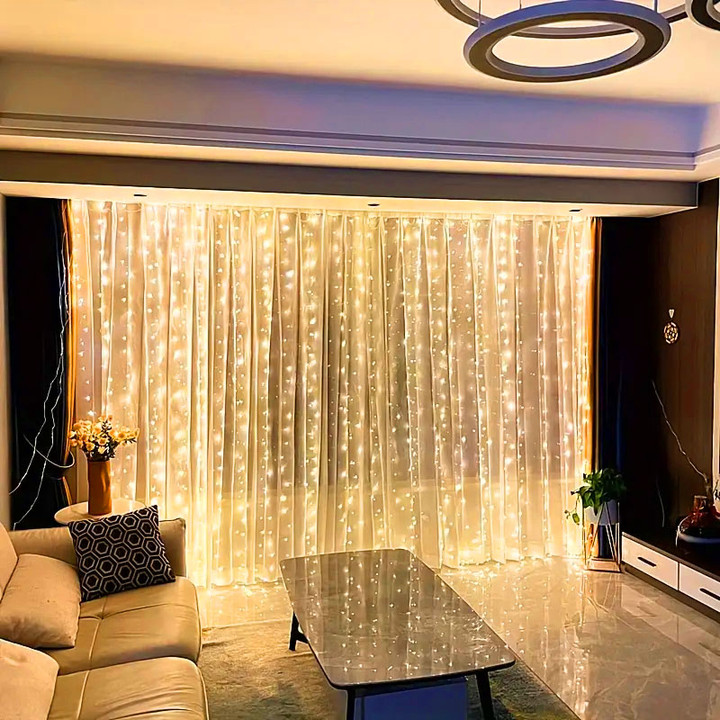 USB LED カーテンストリングライト リモコン付き 寝室 - Fairy Light Curtain のレビューと価格
