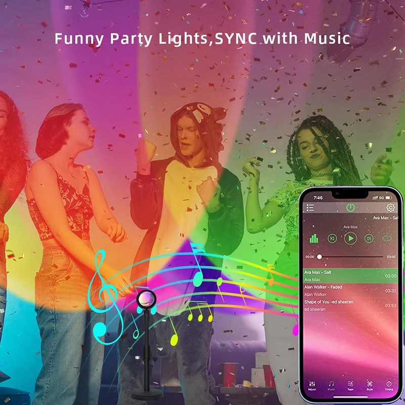 スマートLEDサンセットランプ,カラフルな変更ランプ,Blu - Touch Dimmer Lamp のレビューと価格
