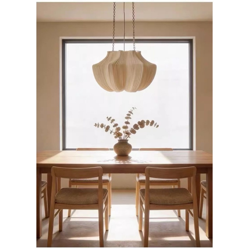 日本の侘び寂びプリーツ生地LEDペンダントランプ、リビングル - Japanese Lighting Decor のレビューと価格