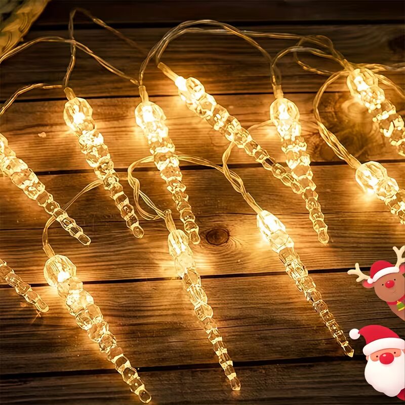 100LEDのつららカーテンライト、クリスマスデコレーション - Fairy Light Curtain のレビューと価格