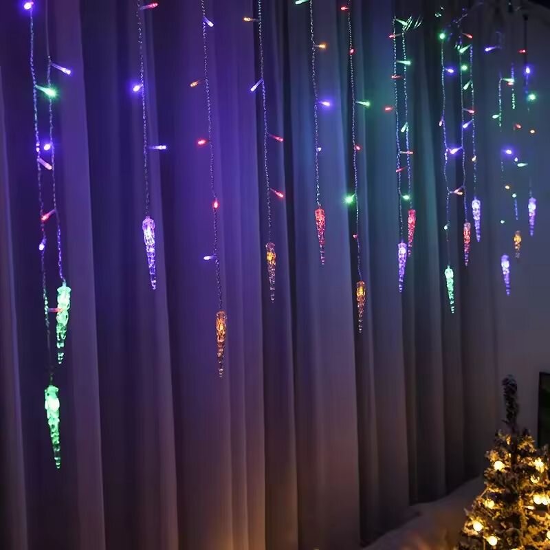 100LEDのつららカーテンライト、クリスマスデコレーション - Fairy Light Curtain のレビューと価格