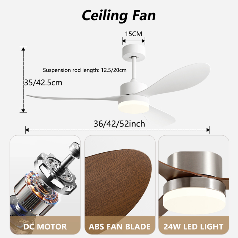 36/42/52 インチ天井ファン工業用ヴィンテージ ABS - Decor Lighting Ceiling Fans のレビューと価格