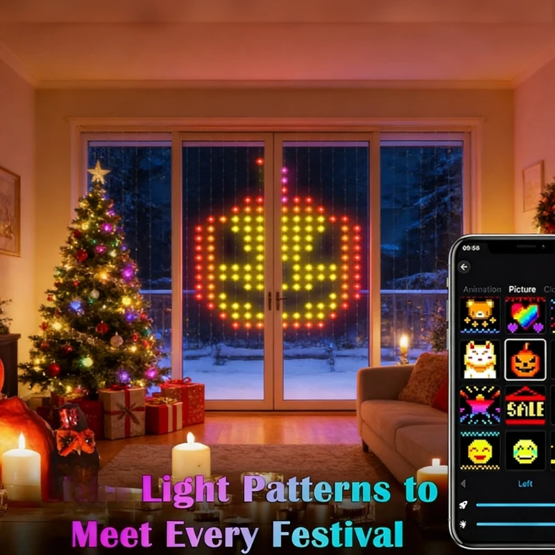 スマート400LEDカーテンライト、音楽同期DIYフェアリー - Fairy Light Curtain のレビューと価格