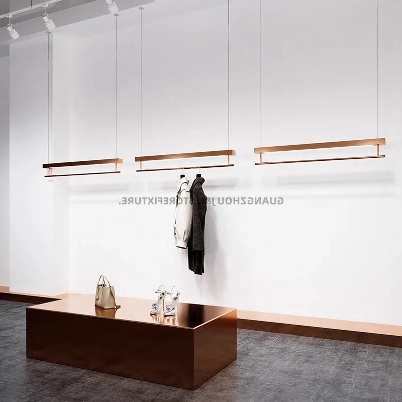 カスタムニューローズゴールド洋服ラック人気衣料品店家具壁天井 - Furniture Lighting & Decor Magazine のレビューと価格