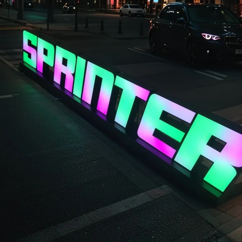 カスタムRGBメタルLEDサイン壁面ロゴ屋外発光文字会社店舗 - Lighting Decor Company のレビューと価格
