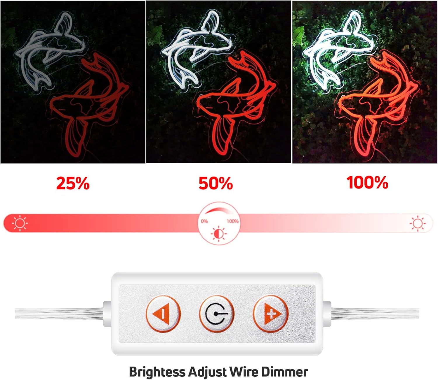鯉のネオンサイン USB LED ネオンライト 調光可能 リ - Japanese Lighting Decor のレビューと価格