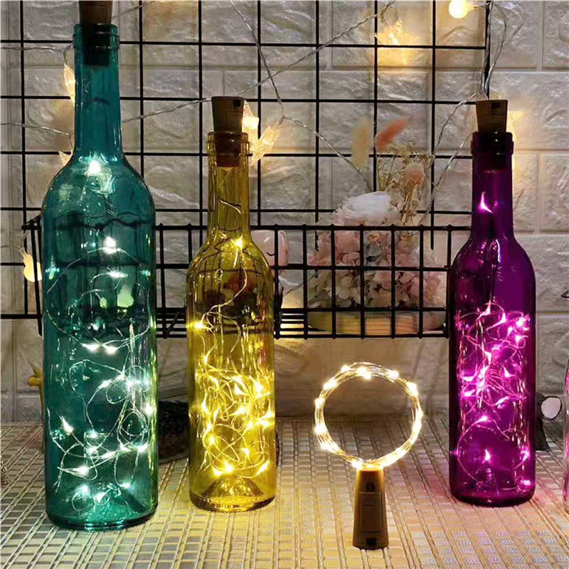 6個 20LED ワインボトル コルク付きボトル LEDスト - Decor Lighting Cork のレビューと価格