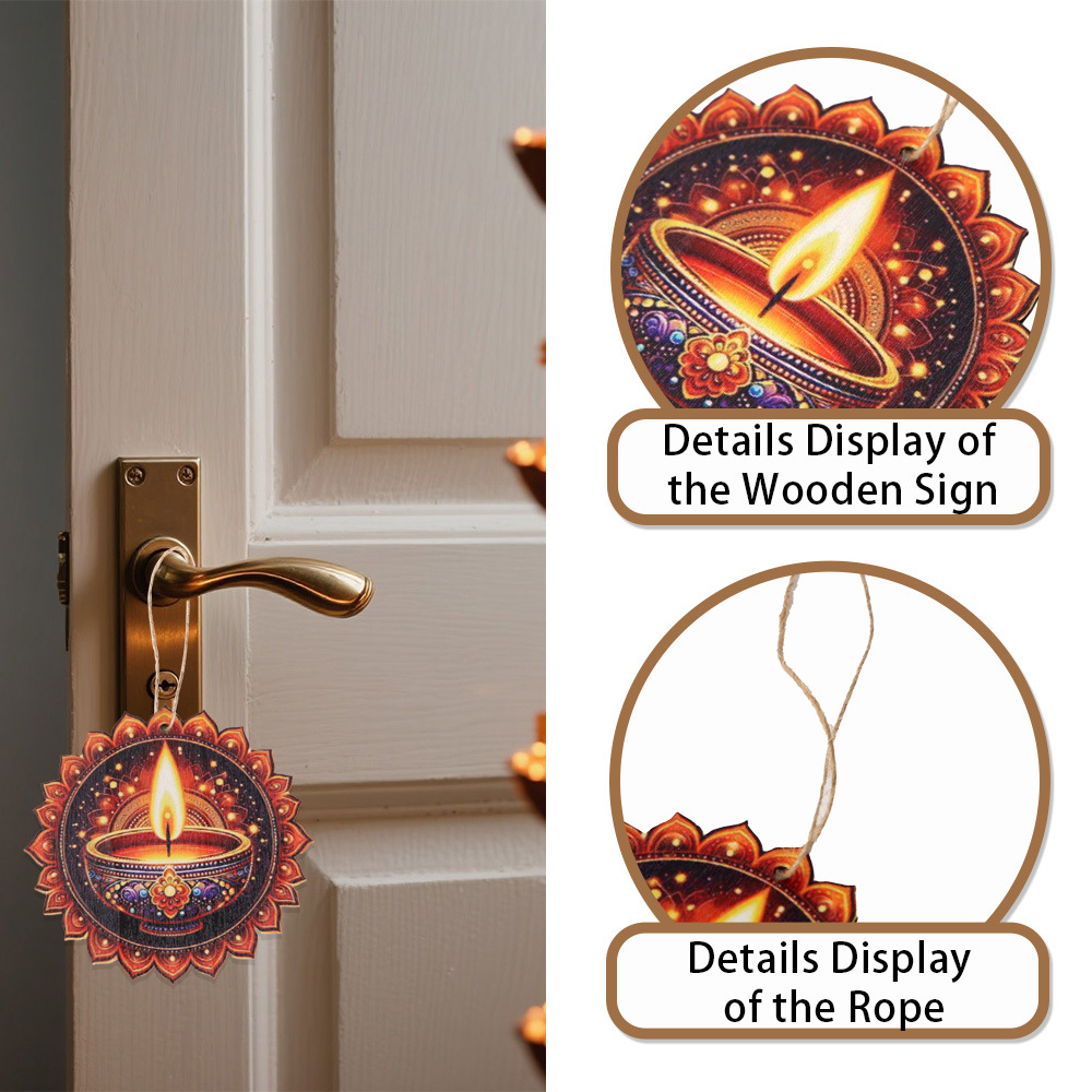 ディワリをテーマにした装飾 - 木製チップハンガー（象とキャ - Lighting Decoration For Diwali のレビューと価格
