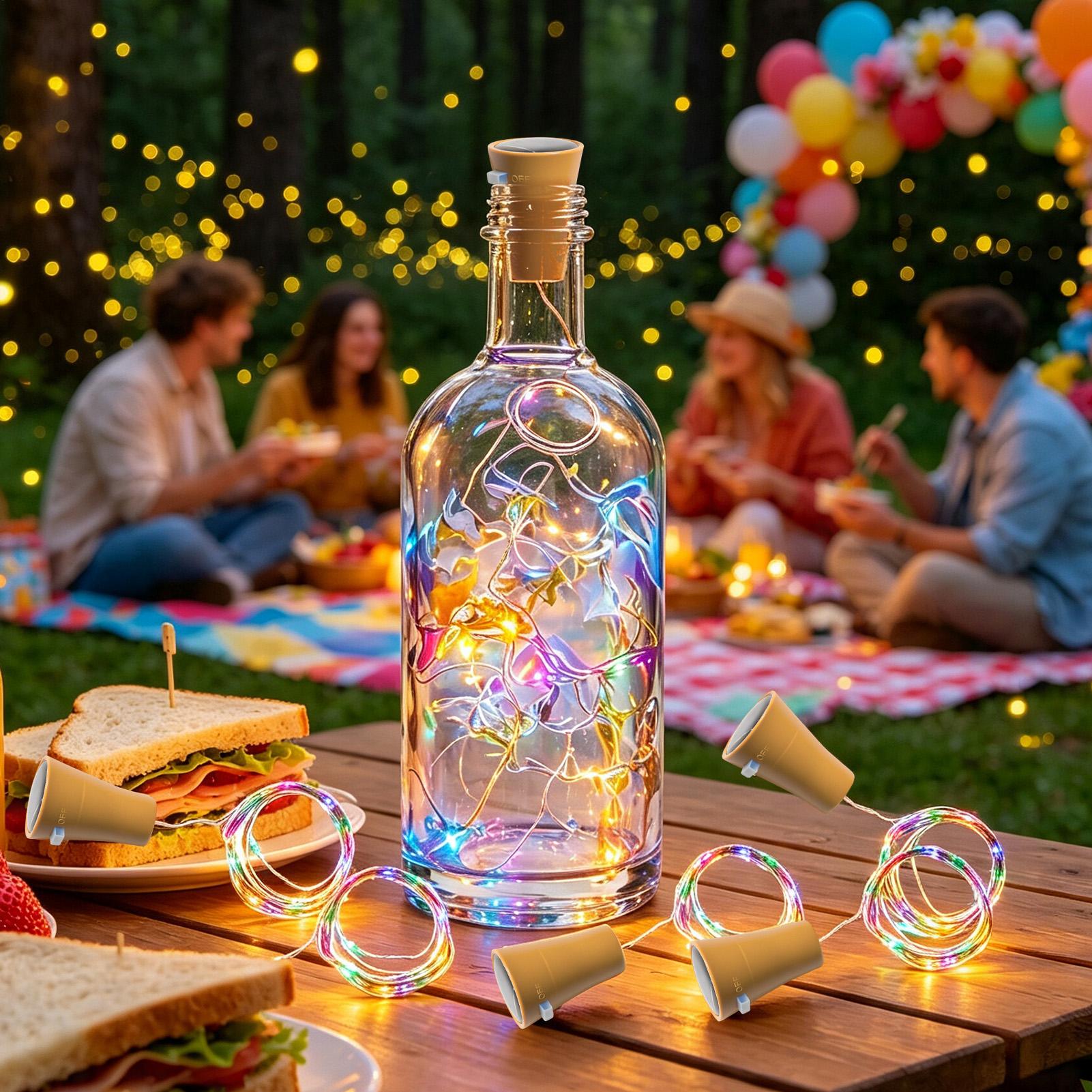 ソーラーワインボトルライト LED 防水 DIY 屋外装飾  - Decor Lighting Cork のレビューと価格