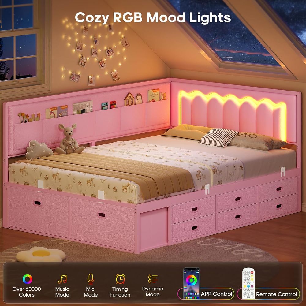 ADORNEVE ウルベッド 8つの収納スペースとLEDライ - Furniture Lighting & Decor Magazine のレビューと価格