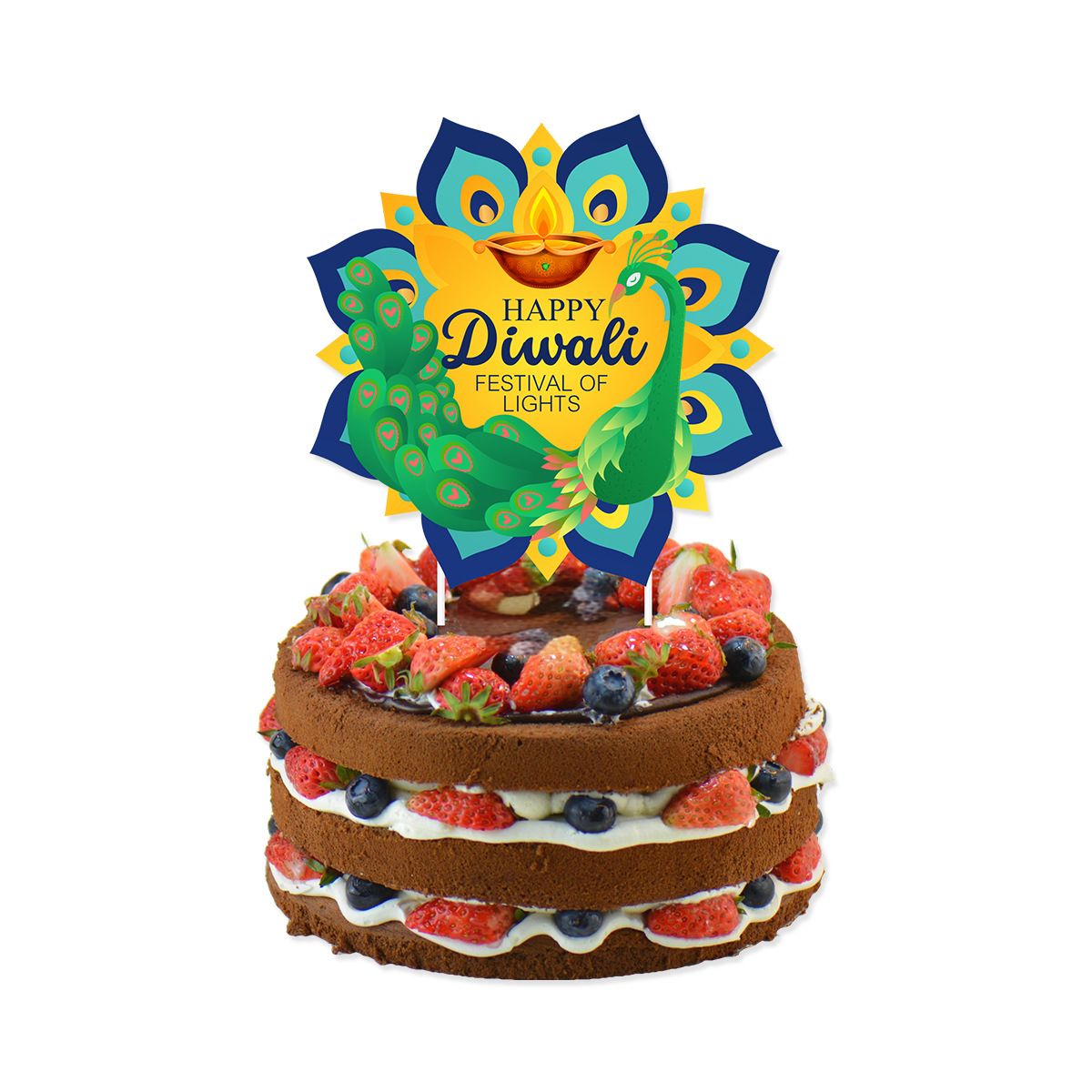 ディワリをテーマにしたケーキデコレーション、ハッピーディワリ - Lighting Decoration For Diwali のレビューと価格