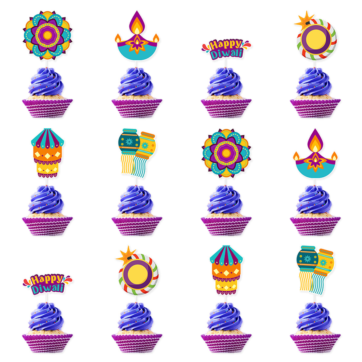 ディワリをテーマにしたケーキデコレーション、ハッピーディワリ - Lighting Decoration For Diwali のレビューと価格