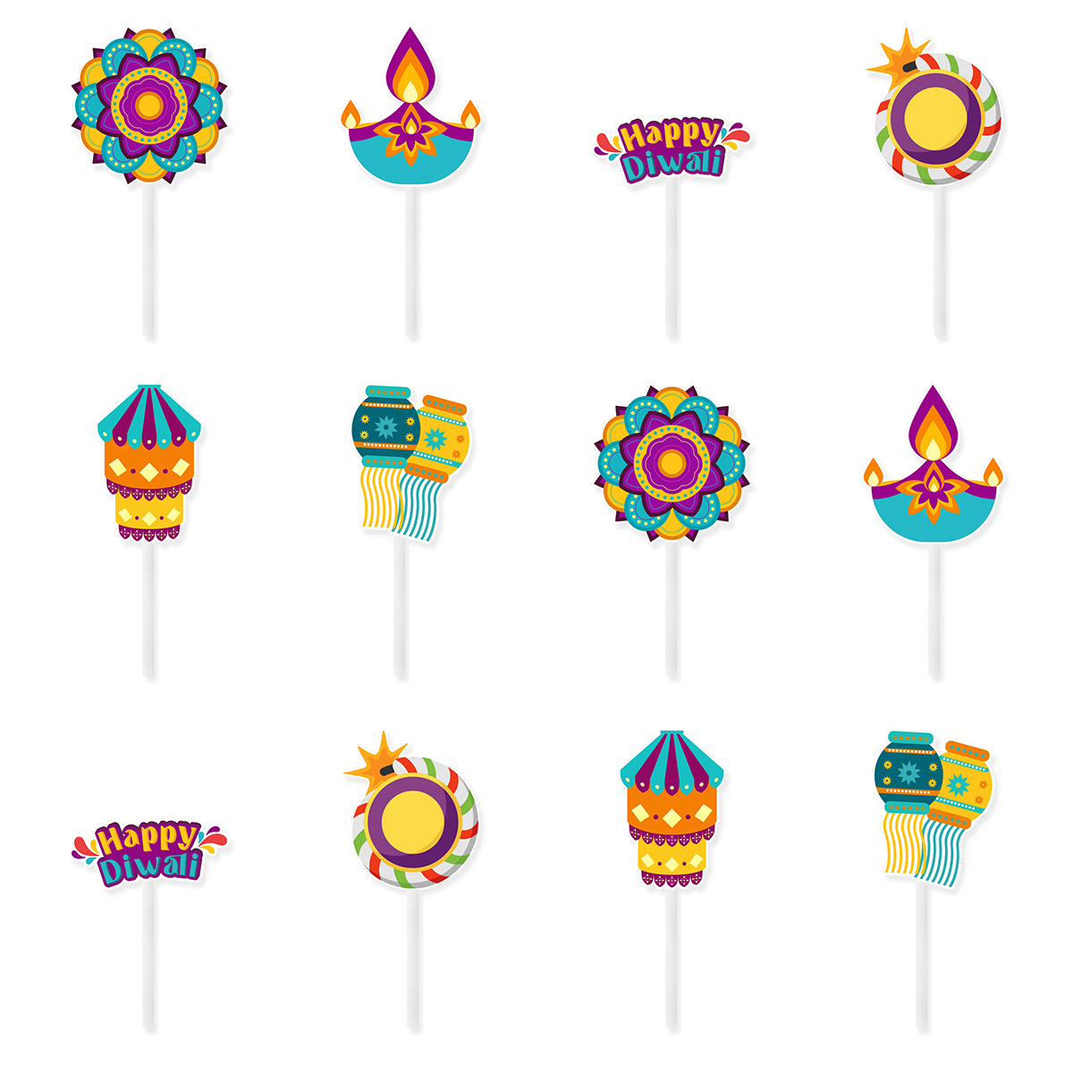 ディワリをテーマにしたケーキデコレーション、ハッピーディワリ - Lighting Decoration For Diwali のレビューと価格