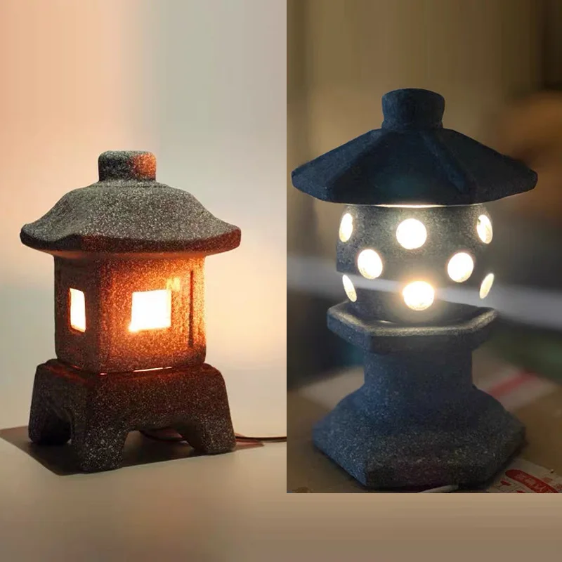 和風セラミック模造石ランプ、模造大理石、赤粘土、クリエイティ - Japanese Lighting Decor のレビューと価格