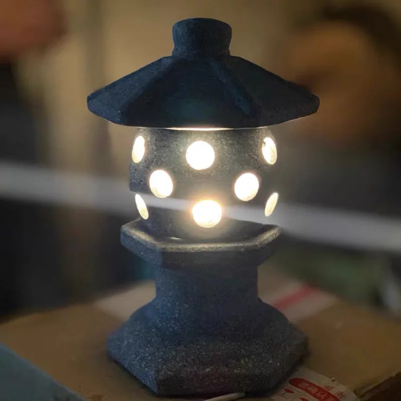 和風セラミック模造石ランプ、模造大理石、赤粘土、クリエイティ - Japanese Lighting Decor のレビューと価格