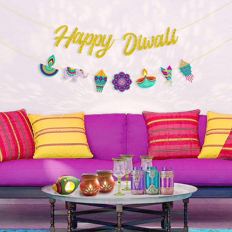 ディワリパーティーの飾り付け、ハッピーディワリゴールドグリッ - Lighting Decoration For Diwali のレビューと価格