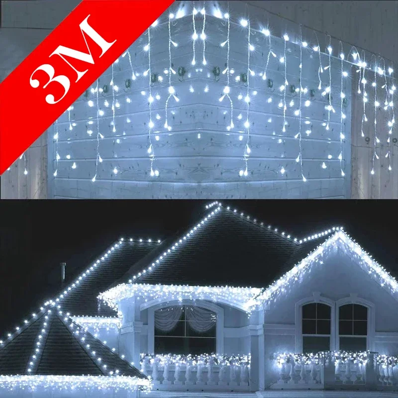 クリスマスライト 屋外装飾 ドロップLEDランプ カーテン  - Fairy Light Curtain のレビューと価格