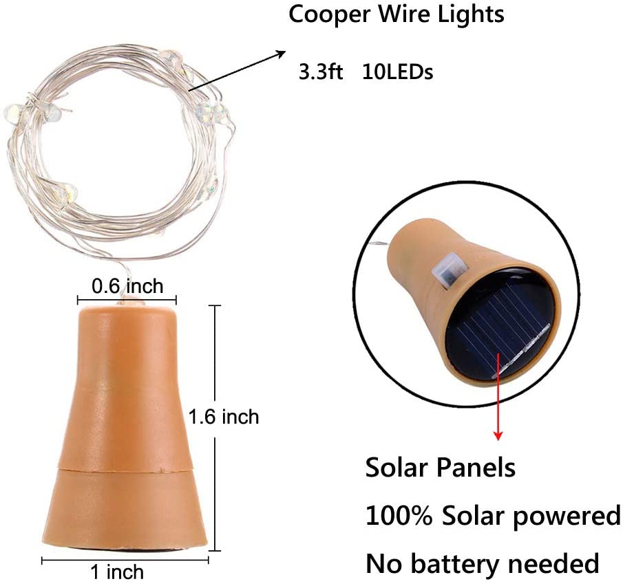 太陽光ボトルLedランプストリング仙女ランプホームガーデン結 - Decor Lighting Cork のレビューと価格