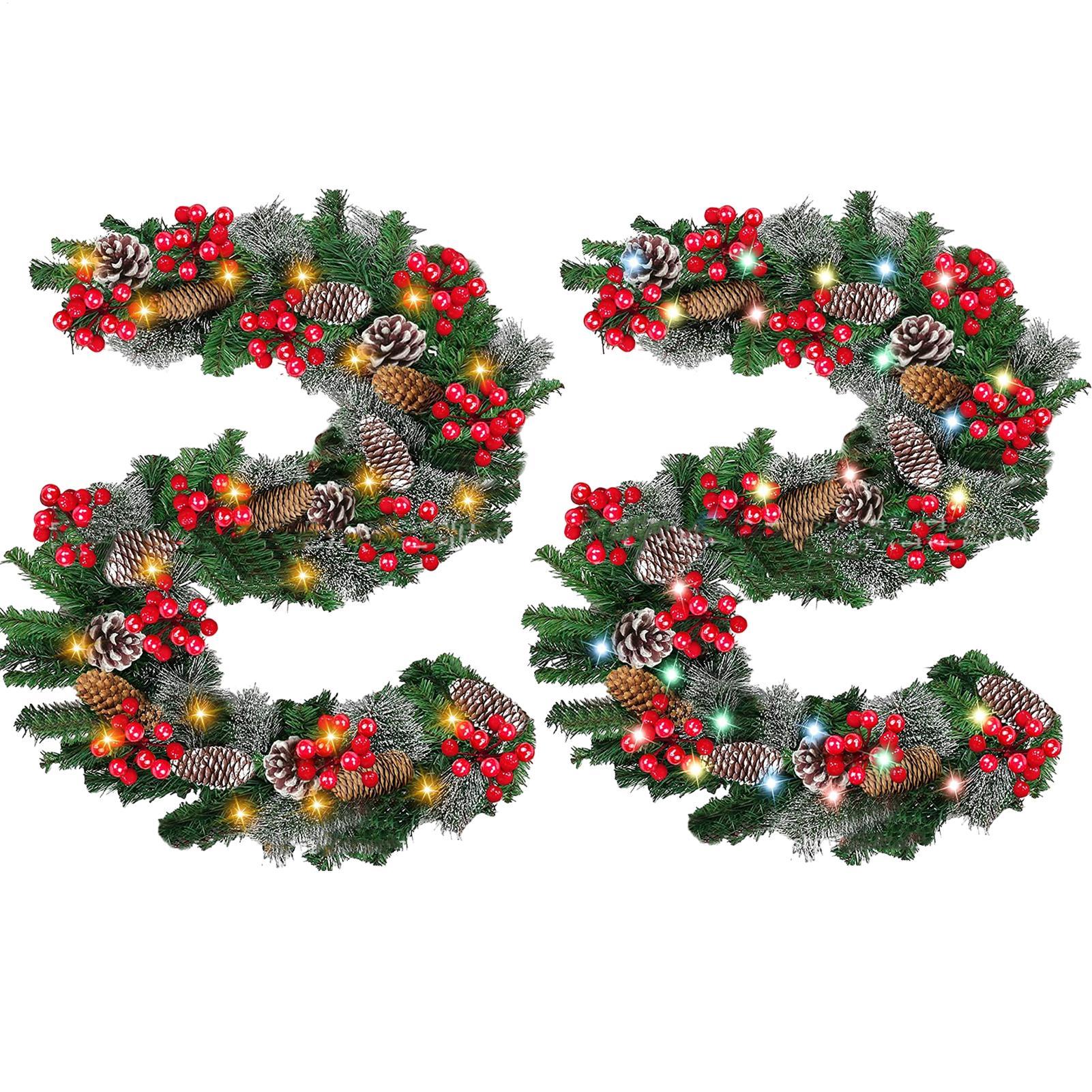 ライト付きクリスマスガーランド防水クリスマス籐装飾軽量装飾品 - Lighting Decor Company のレビューと価格