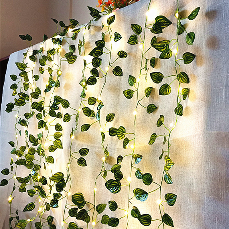 結婚式の装飾用電池式ガーランド、寝室用人工アイビーフェアリー - Fairy Light Curtain のレビューと価格