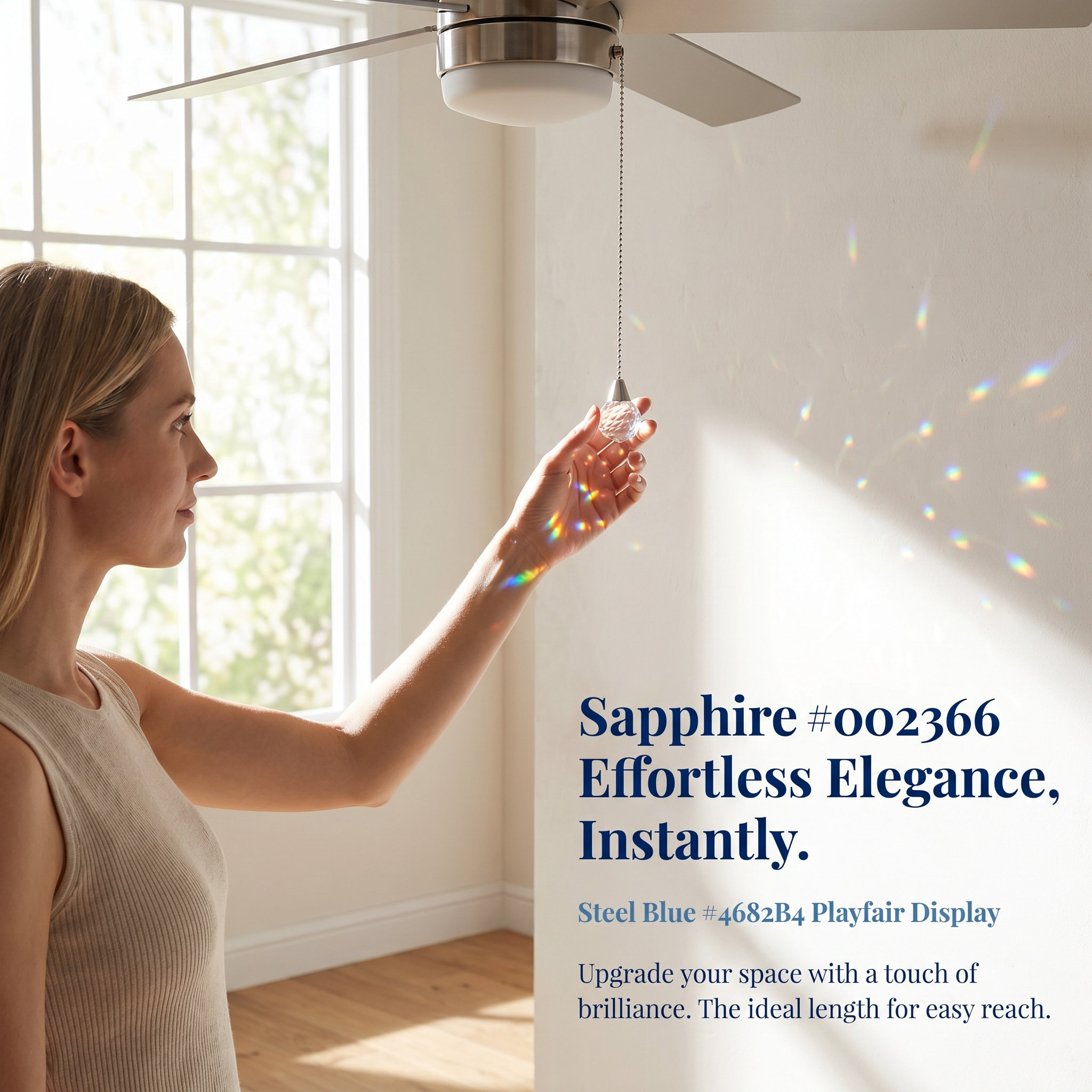 2個入りシーリングファンチェーン延長シルバープルチェーンクリ - Decor Lighting Ceiling Fans のレビューと価格