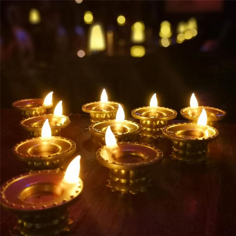 BHBD-防水フレームレスオイルランプデコレーション12個入 - Lighting Decoration For Diwali のレビューと価格