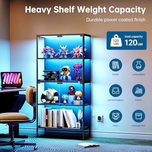 65インチガラスディスプレイキャビネット、3色LEDライト付 - Lighting & Home Decor Studio のレビューと価格