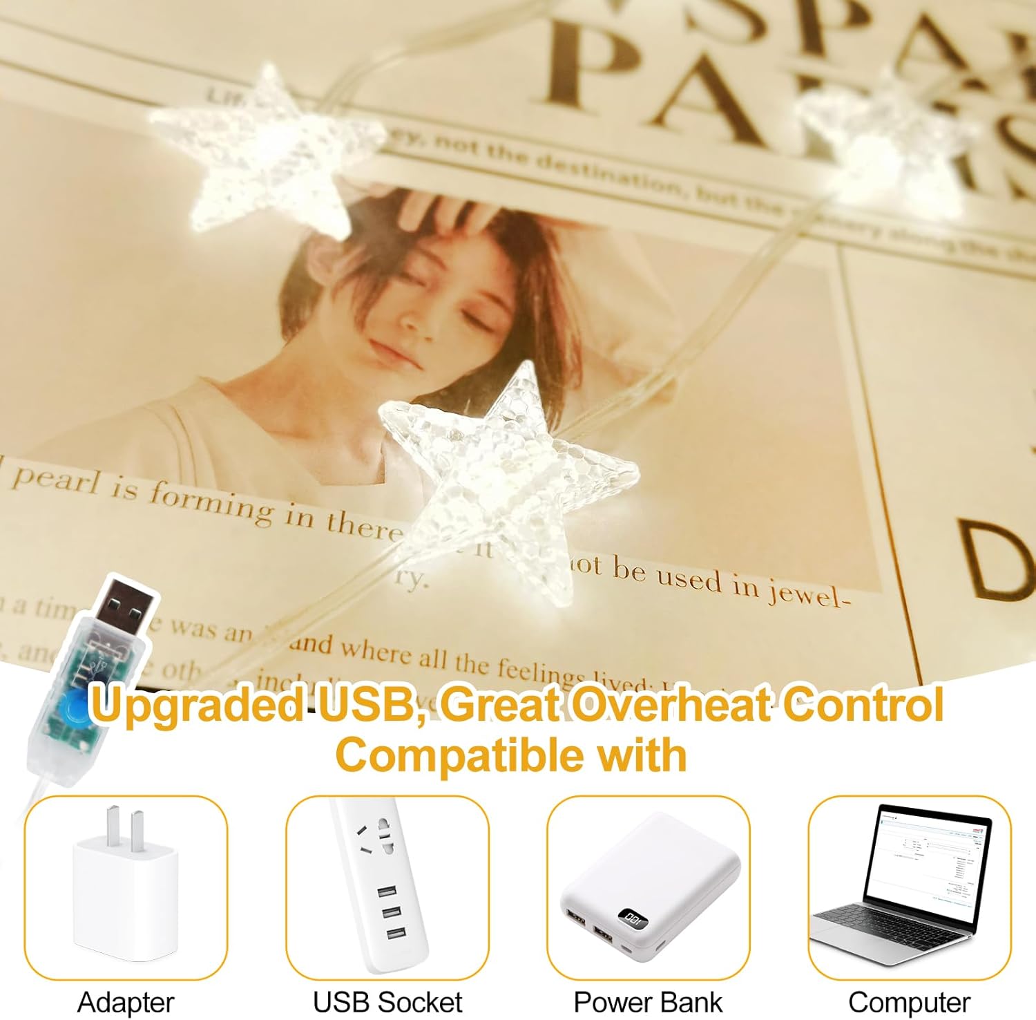 1pc 120 LED スターカーテンライトぶら下げスター妖 - Fairy Light Curtain のレビューと価格