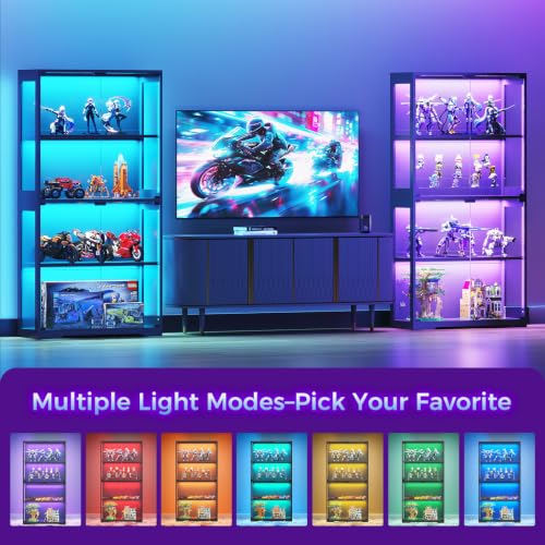 ガラス扉とRGB LEDライト付きディスプレイケース、ガラス - Lighting & Home Decor Studio のレビューと価格