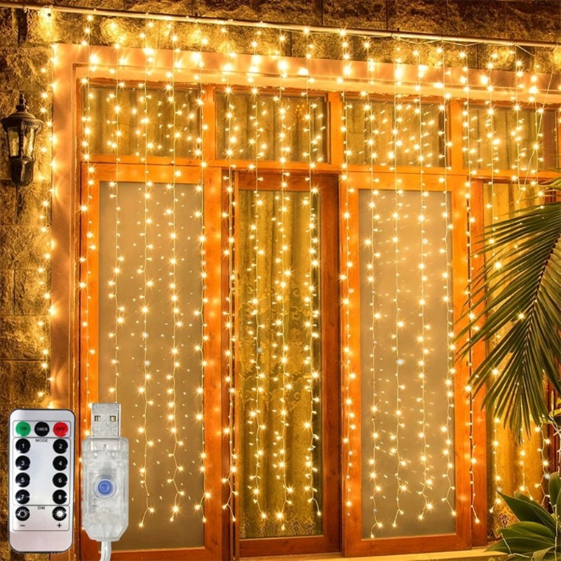 3/4/6m LEDカーテンストリングライトガーランドUSB - Fairy Light Curtain のレビューと価格