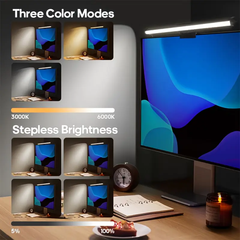 モニター PC スクリーンライト LED 調光可能学習読書照 - Touch Dimmer Lamp のレビューと価格