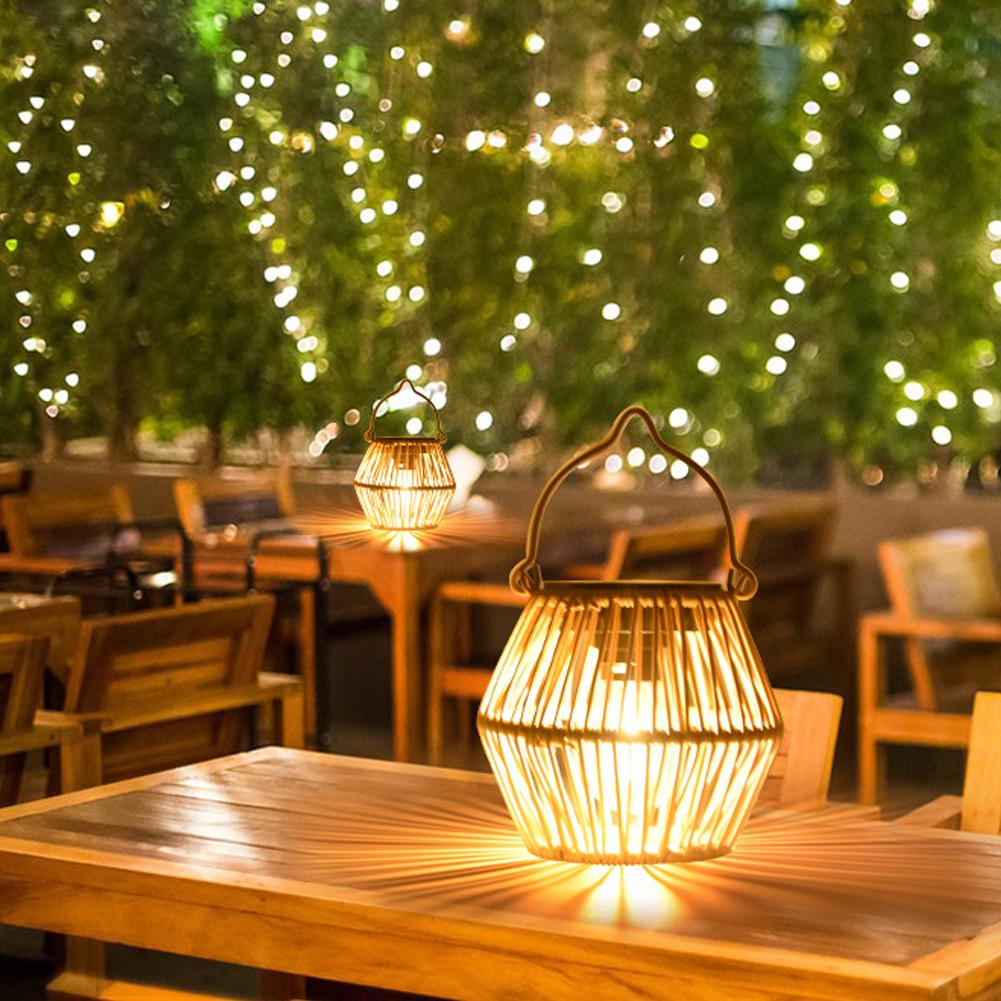 IP65防水ソーラーラタンランタン、吊り下げ式テーブルライト - Decor Lighting Lamps のレビューと価格