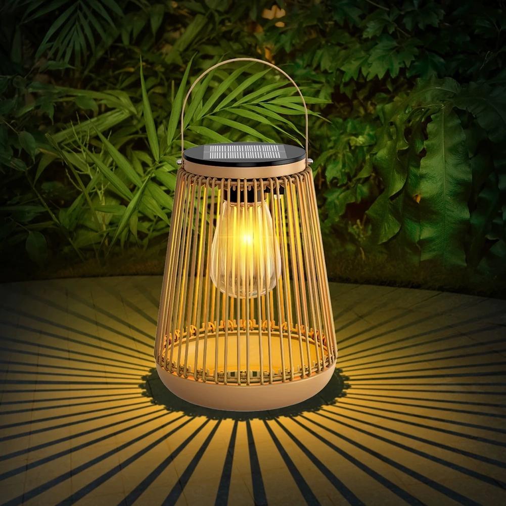 IP65防水ソーラーラタンランタン、吊り下げ式テーブルライト - Decor Lighting Lamps のレビューと価格