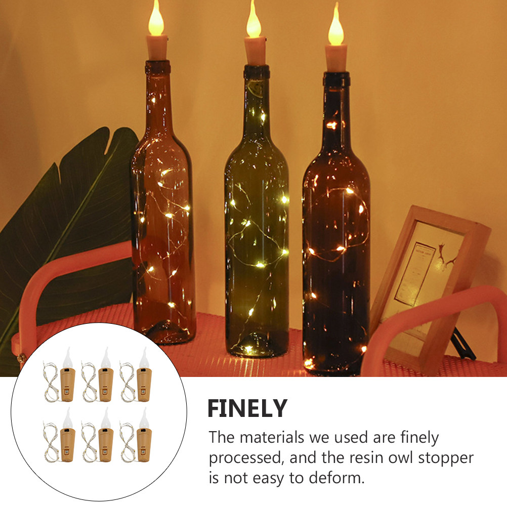 6個入りワインボトル用ストリングライト コルク栓付き 電池式 - Decor Lighting Cork のレビューと価格