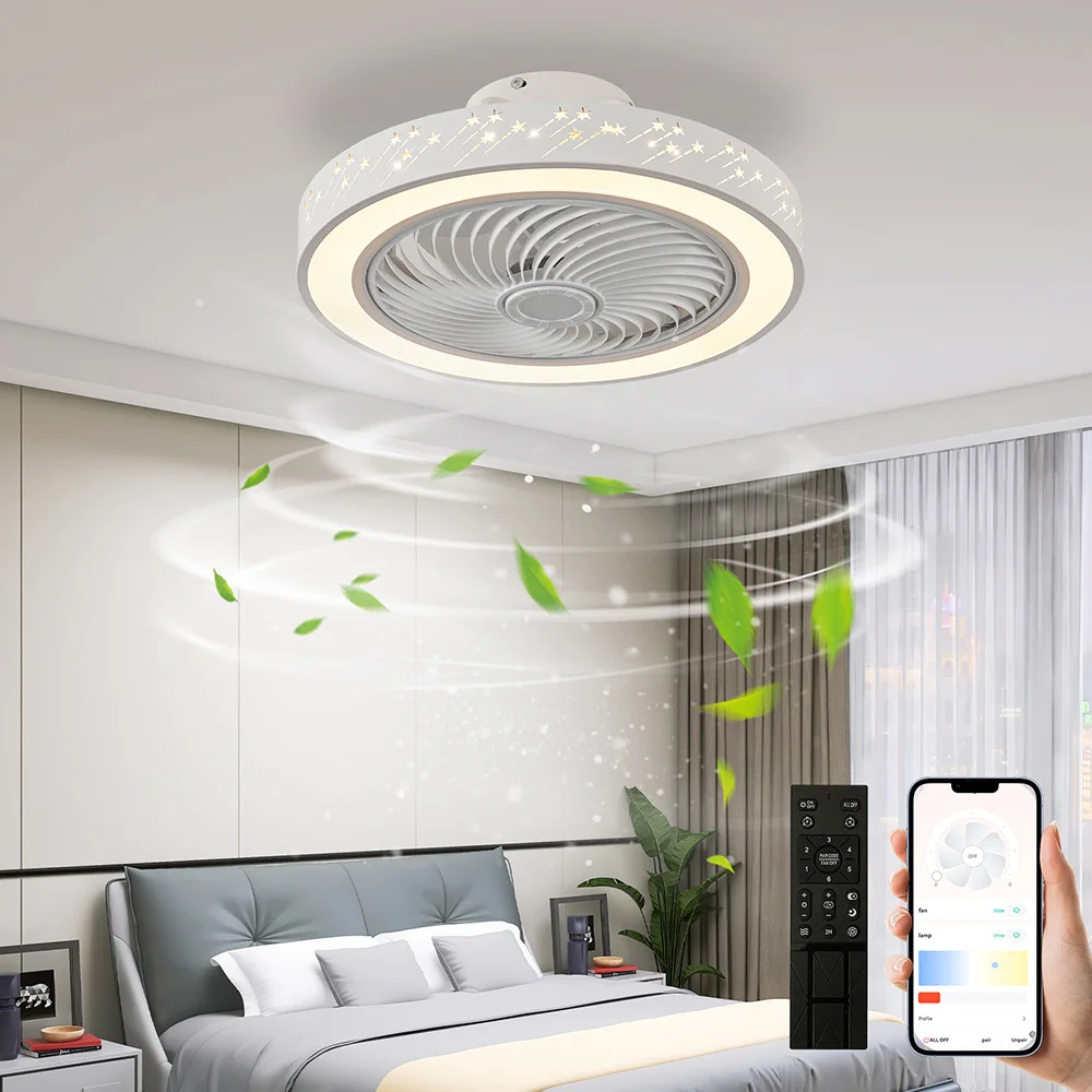 ライト付きリモコンシーリングファン、格納式サイレント流星ファ - Decor Lighting Ceiling Fans のレビューと価格