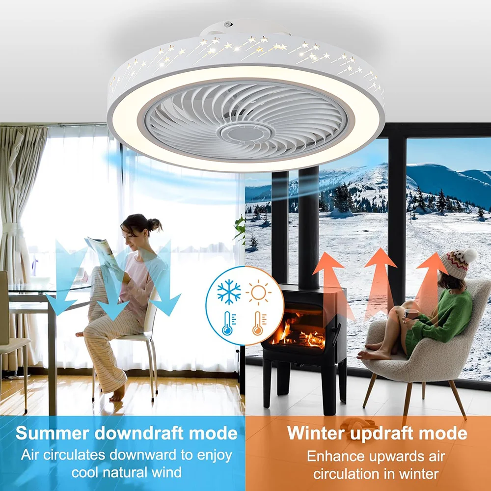 ライト付きリモコンシーリングファン、格納式サイレント流星ファ - Decor Lighting Ceiling Fans のレビューと価格