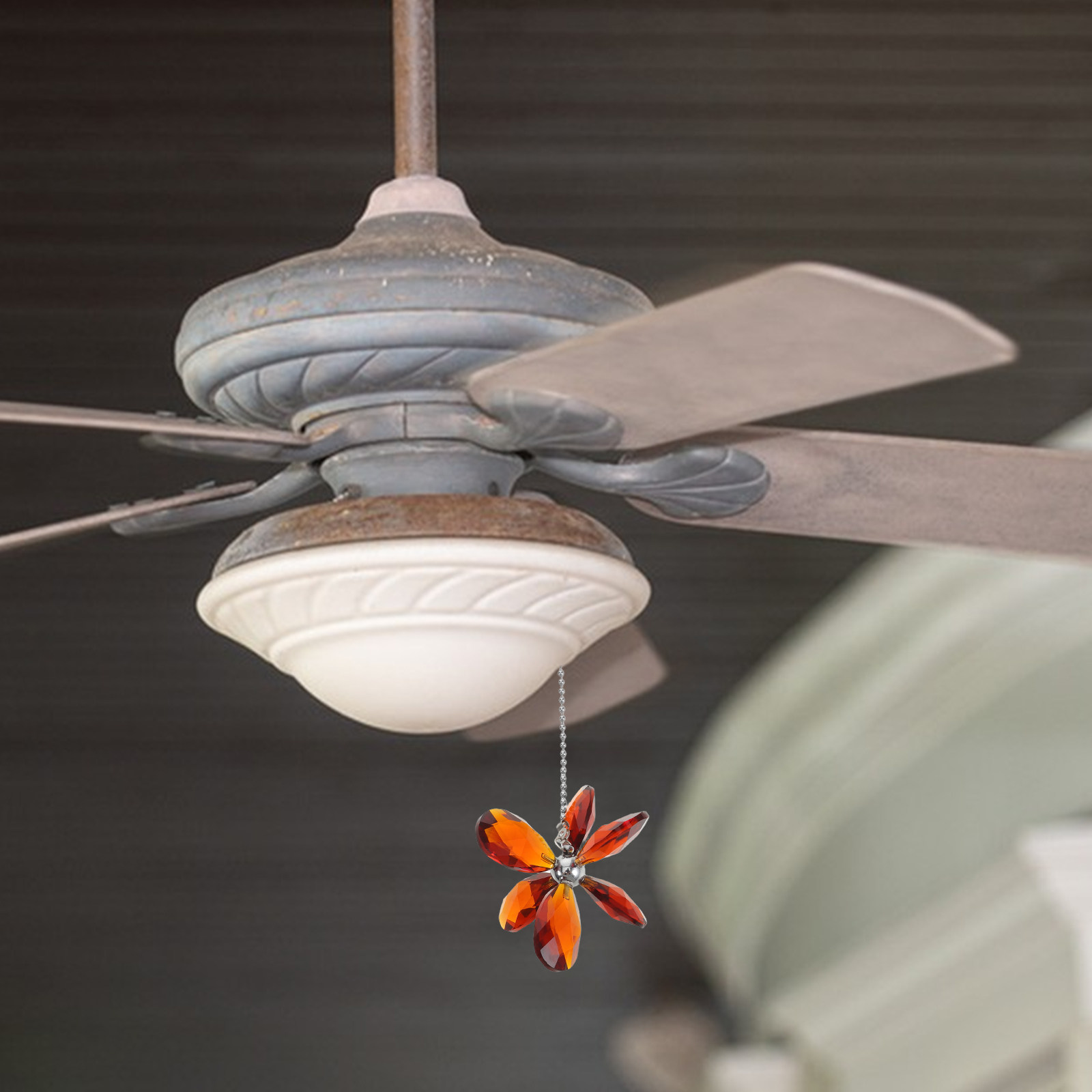 クリスタルフラワー天井ファンプルチェーンペンダント装飾サンキ - Decor Lighting Ceiling Fans のレビューと価格
